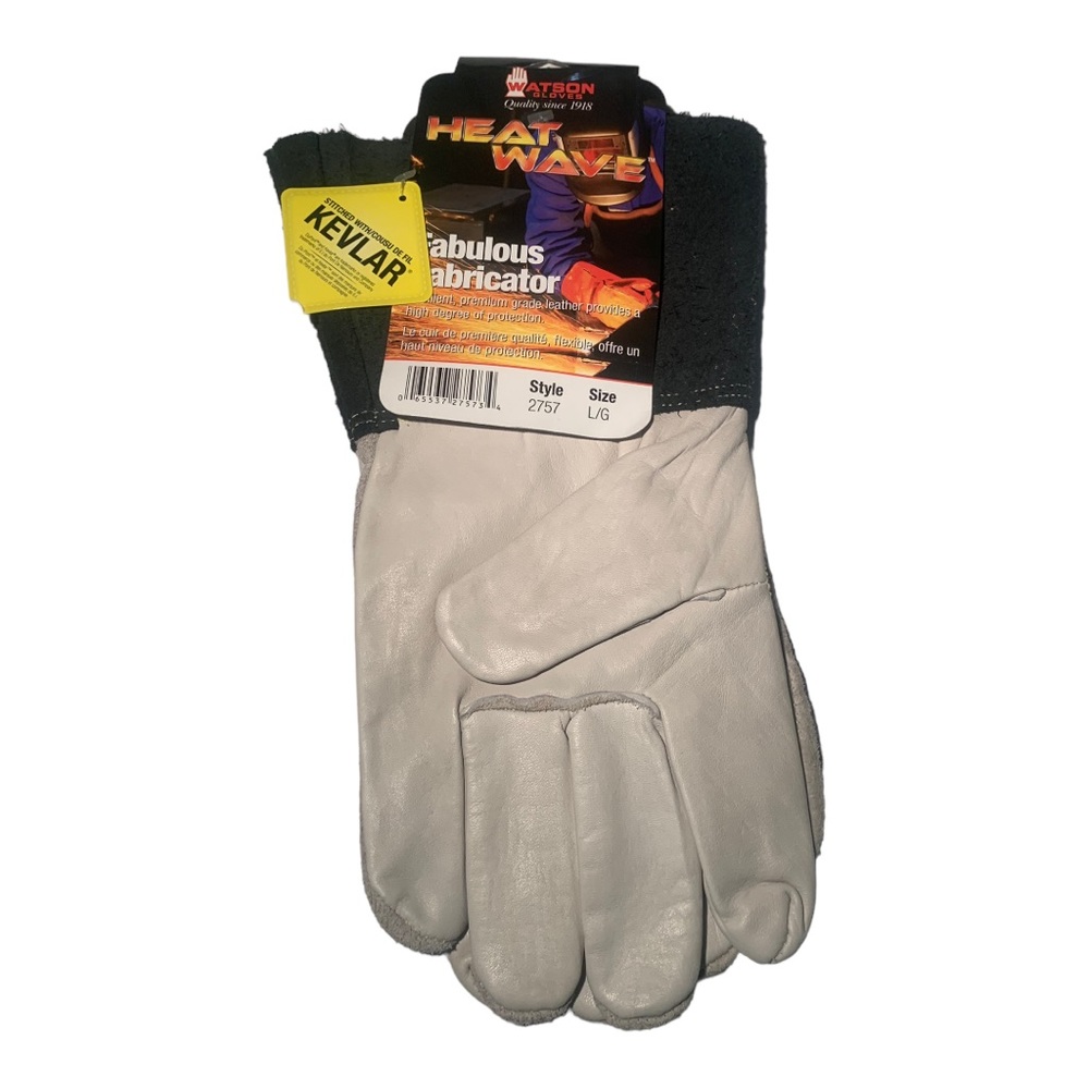 NWT WATSON FABULOUS FABRICATOR LEATHER WORK GLOVES KEVLAR LG